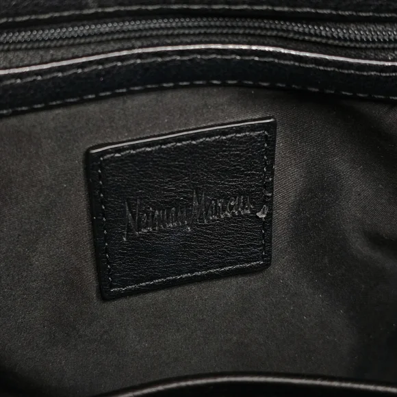 Neiman Marcus Faux Leather Tote Shoulder Bag Double Handle Shoulder Strap Tassel - Picture 9 of 13